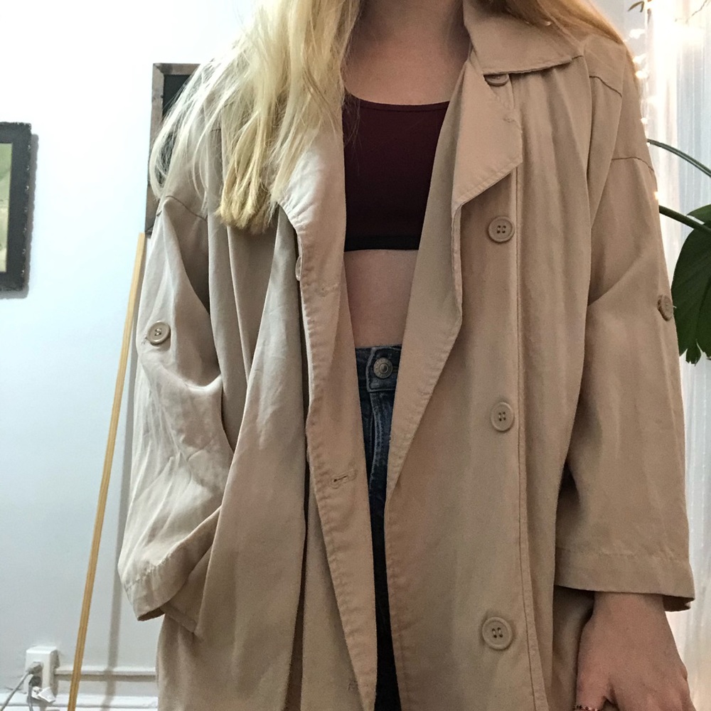 Tan trench coat